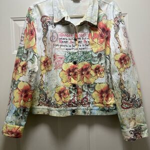 VTG Impulse California Crop Jacket XL Art to Wear Floral Cottage Core Y2K 90s